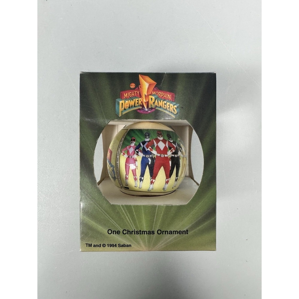 Vintage 1994 Mighty Morphin Power Rangers Classic Christmas Tree Ornament In Box